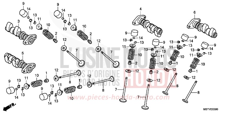 ARBRE A CAMES/SOUPAPE de Varadero ABS SHASTA WHITE (NH138) de 2011